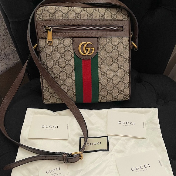 NEW 💯AUTHENTIC Gucci OPHIDIA GG SMALL MESSENGER BAG🤎❤️💚 - Picture 6 of 15